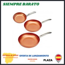 MB TECH Sarten Antiadherente de Cobre Cacerola Articulo de Cocina Apta para Induccion, Electricas, Vitroceramica, Gas y Horno Varias Medidas 20cm 24cm 28cm