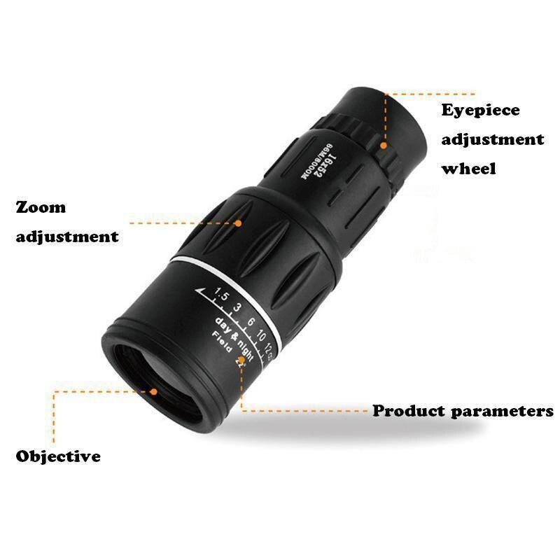 16x52 telescopio monoculare ottica esterna cannocchiali da campeggio telescopici con bussola Clip per telefono treppiede attrezzatura da caccia di sopravvivenza
