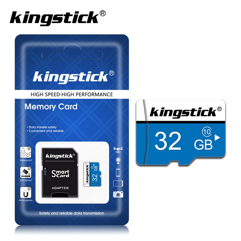 Kingstick met gratis adapter micro sd kaart 32gb 16gb 8gb flash mini sd geheugenkaart 64 gb 128gb microsd tf kaart klasse 10 cartao