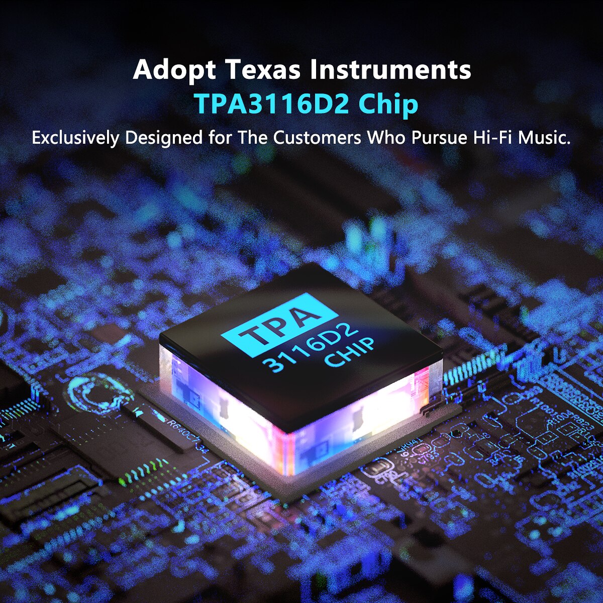 Fosi Audio V1.0 2 Channel Stereo Audio Power Amplifier TPA3116D2 Class D Mini HiFi Digital Sound Amp for Home Speakers 50W x2