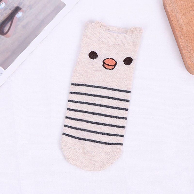 Cartoon Animal Print Baby Socks Cute Cotton Short Baby Girl Boy Socks Spring Autumn Soft Ankle Socks Baby Sokken: beige