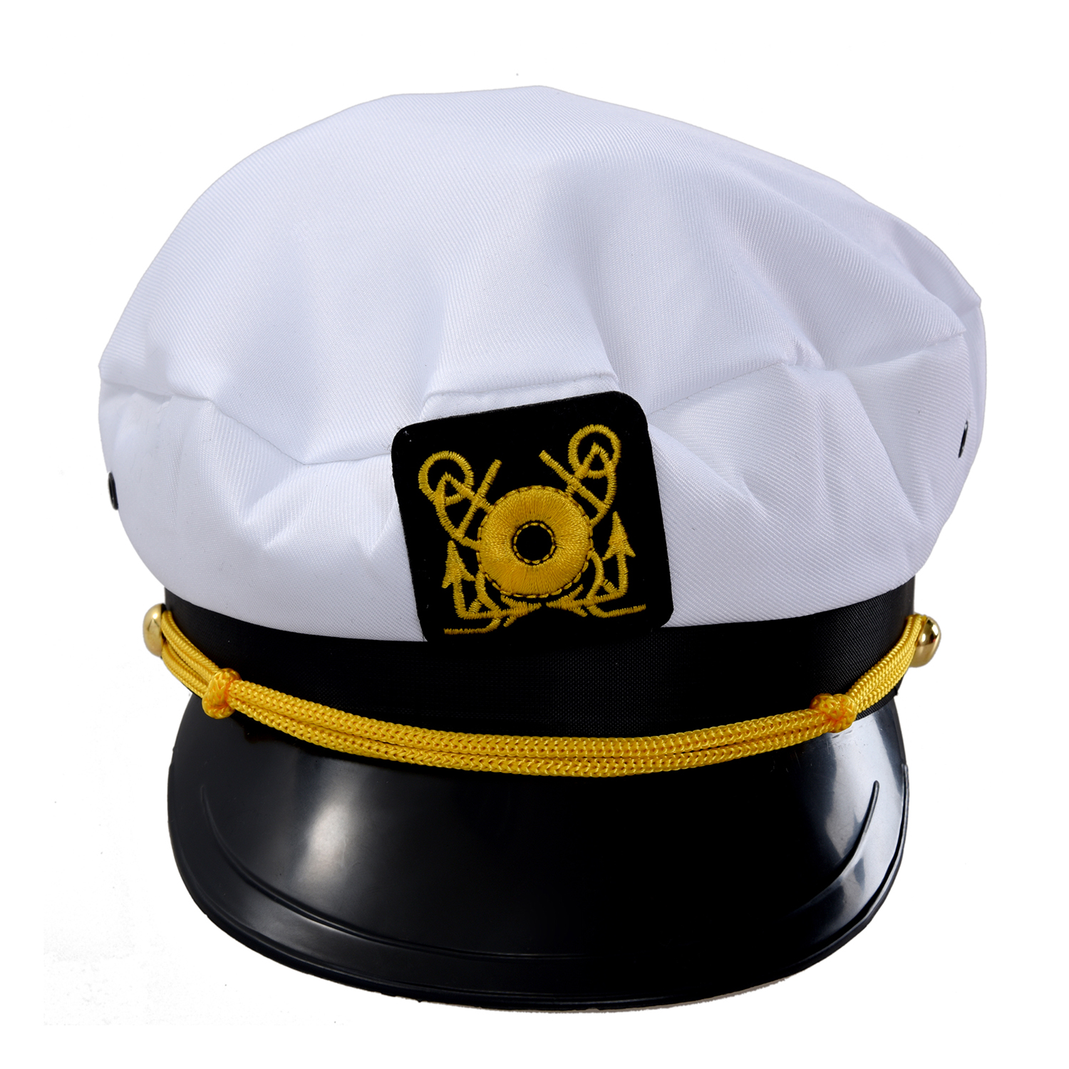 Witte marineblauwe matrozenpet kapitein marino marine uniform katoen kleur wit zwart