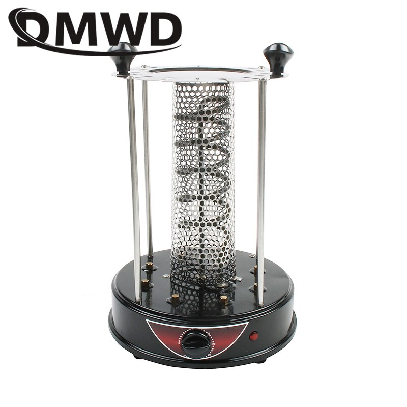 Dmwd 220v røgfri automatisk roterende elektrisk grill grill-ovn barbecue rotisserie kebab stege rotation maskine 8 lam spyd eu