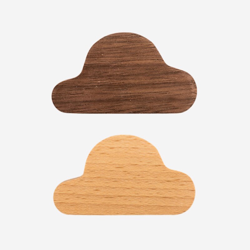 idYllife 2pc Set Wood Key Hooks Magnetic Cloud Lightening Home Decoration Wall Magnet Vestibule Keyring Holder Organization Rack: Cloud mix x 2