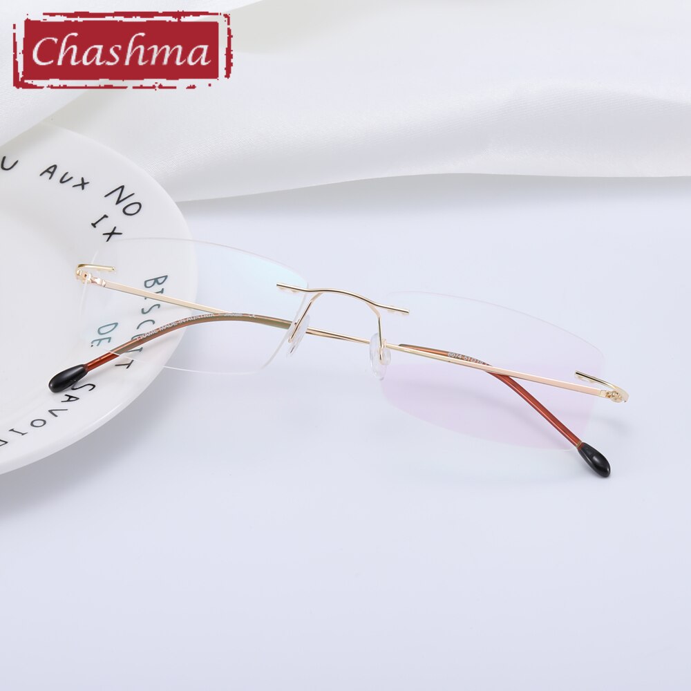 Chashma Brand Rimless Titanium Alloy Ultra Light Weight Myopia Glasses Frame Optical Eye Glasses For Men Frameless Eyewear 2 G