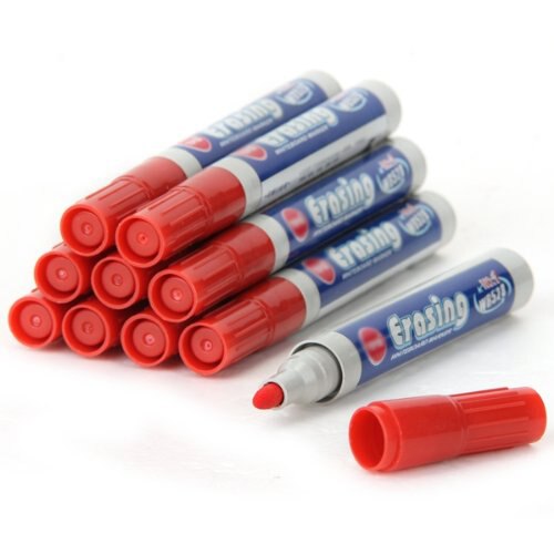 10 PCS Erasable Whiteboard Marker Red Pencil For Office Home School