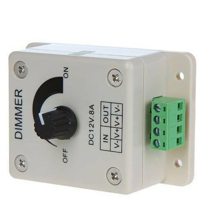 Premium Manual LED Dimmer PWM Controller 12V-24V DC 8A Brightness Controller Light Strip Controller