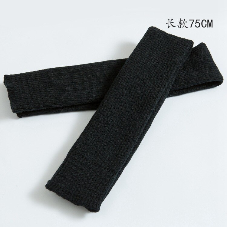 75cm Winter Frauen Bein Wärmer Freizeit Lange Oberschenkel Hohe Damen extra Lange Stiefel Über Knie Gestrickte tanzen Socken Bein wärmer 100: Schwarz