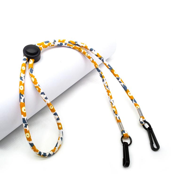 Cuerda ajustable para colgar en la oreja, dos ganchos, para coser mascarillas, cordón, flores: 05