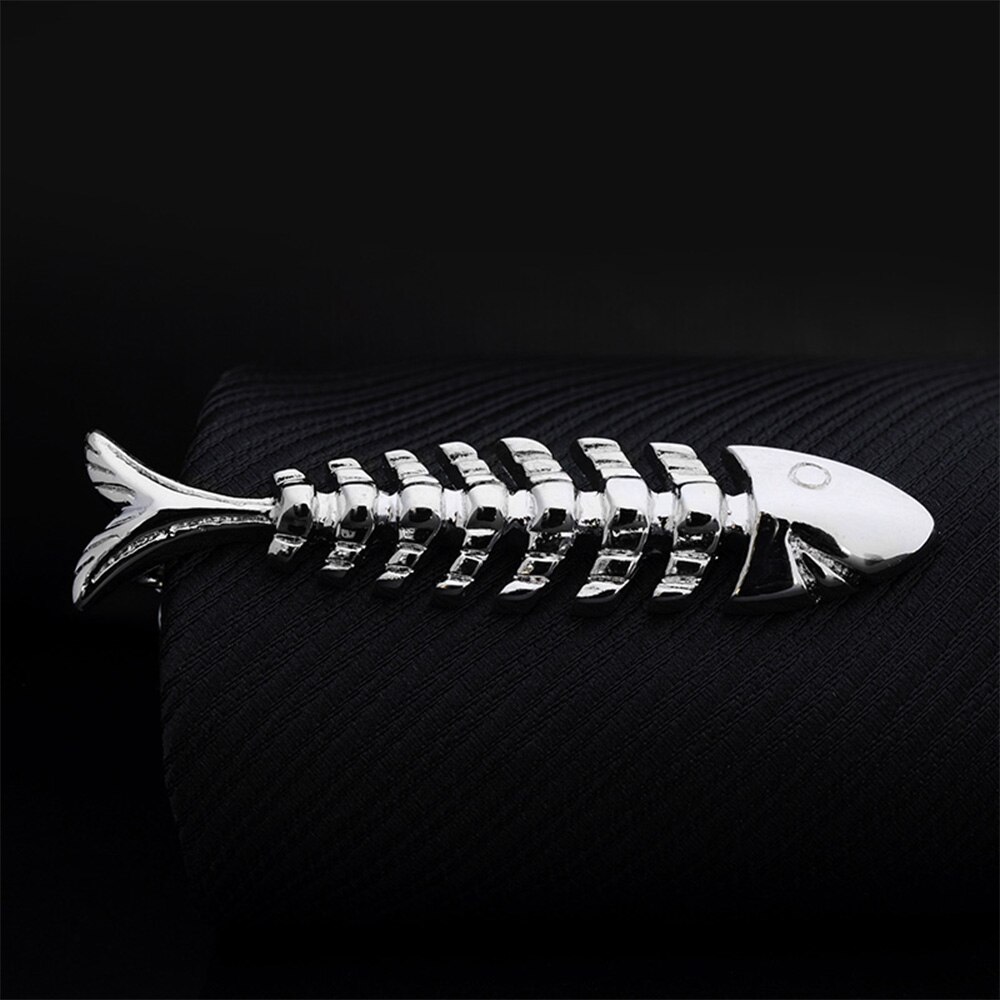 1pc Men Tie Clip Fish Bone Leaf Guitar Feather Saxophone Multiple Styles Tone Metal Tie Clip Tie Bar Necktie Clips