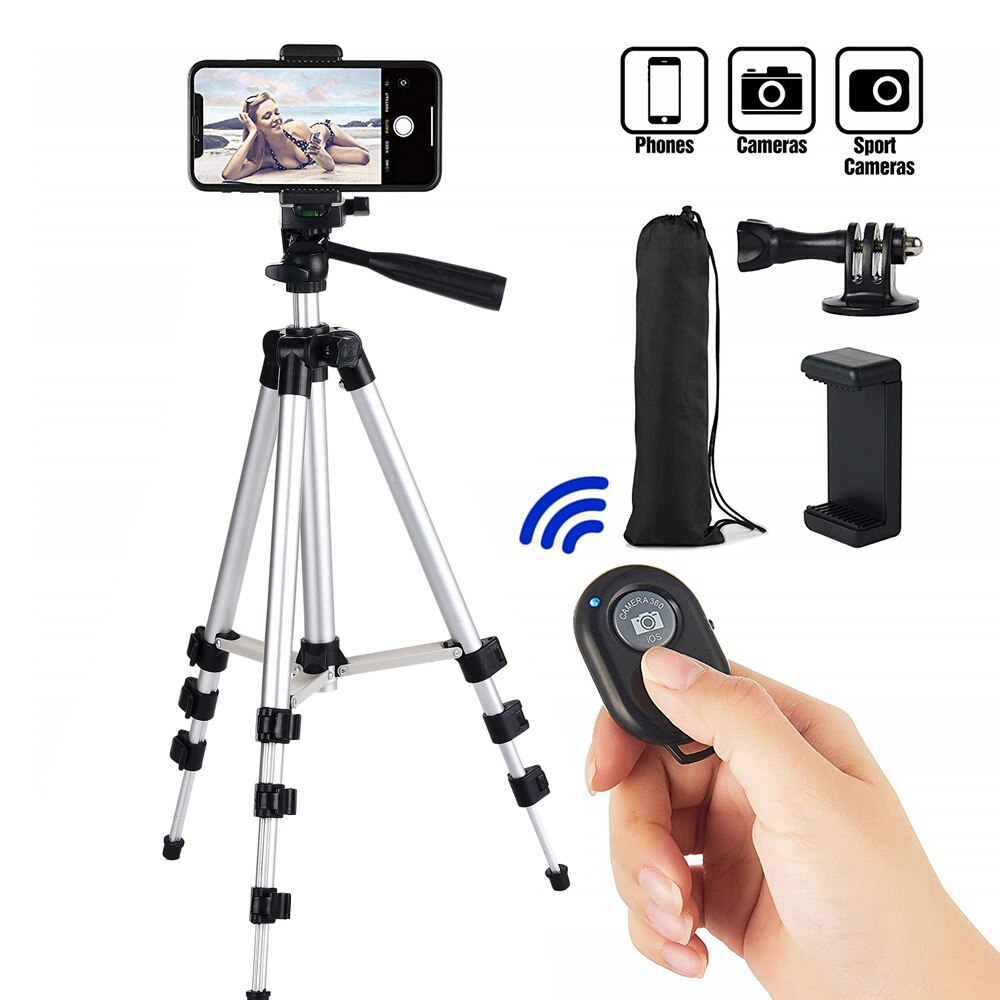 Flexibele Telefoon Statief Voor 40Inch Universele Fotografie Stand Voor Bluetooth Afstandsbediening Lichtgewicht Video Camera Telefoon Statief: 102CM Silvery