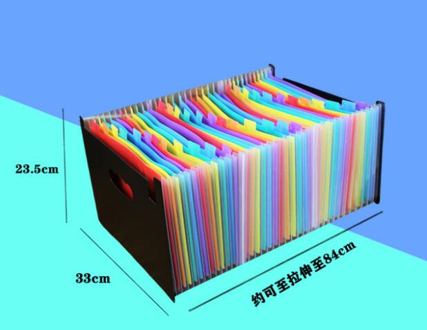 Expanding A4 File Holder Office Supplies Plastic Rainbows Organizer A4 Letter Size Portable Documents Holder Desk Storage: 37 Multicolor