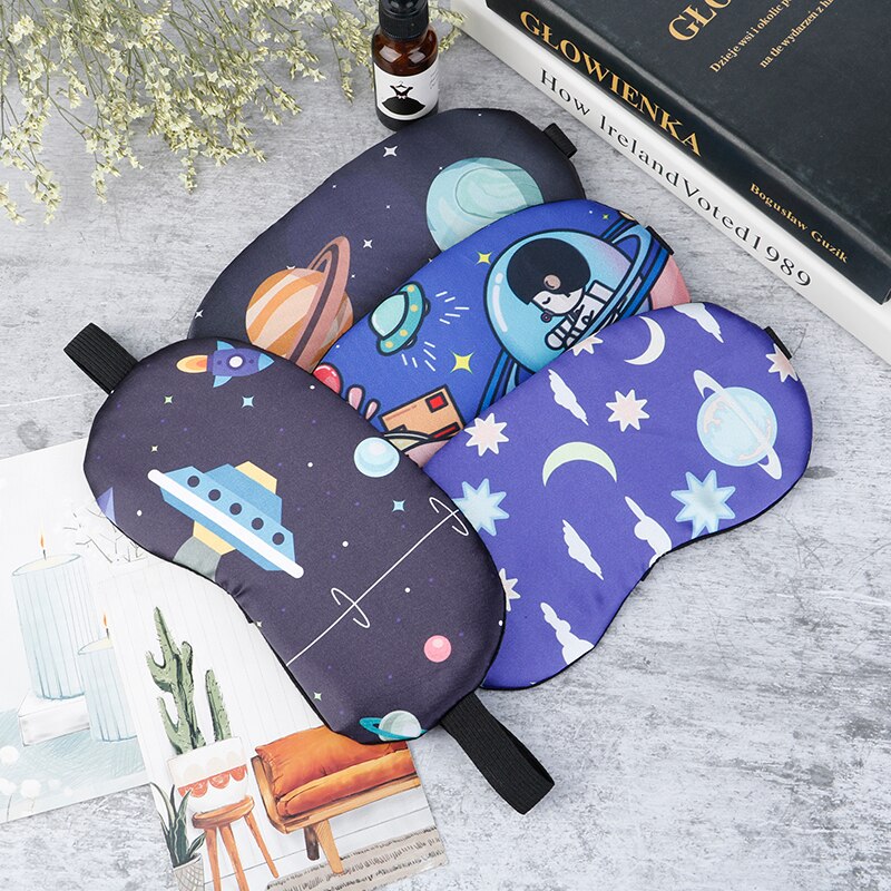 1pc Cartoon Sleeping Mask Eyepatch Eye Cover Cotton Print For Travel Relax Sleeping Aid Eye Patch Shading Eye Mask