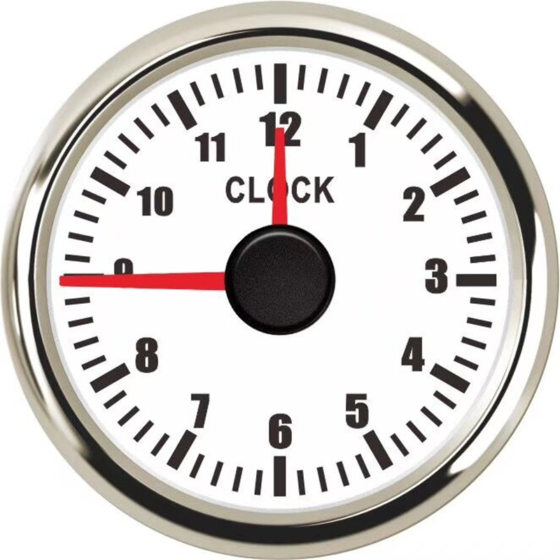 12 godzin czerwona wskazówka typ zegar miernik 52mm samochodów łódź mierniki zegarowe Hourmeters i czerwone podświetlenie
