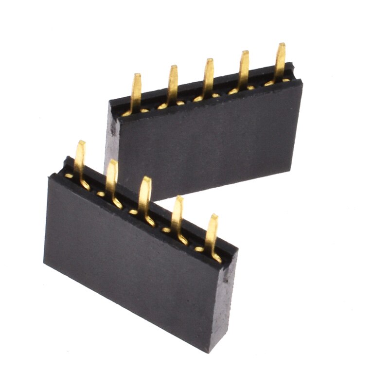 10pcs 2.54mm 2mm Connector Female Set 1X4 to 1X40 Pin 2X4 to 2X25 Pins Single Double Row PCB Connector Strip Pin Header: 1x5Pin