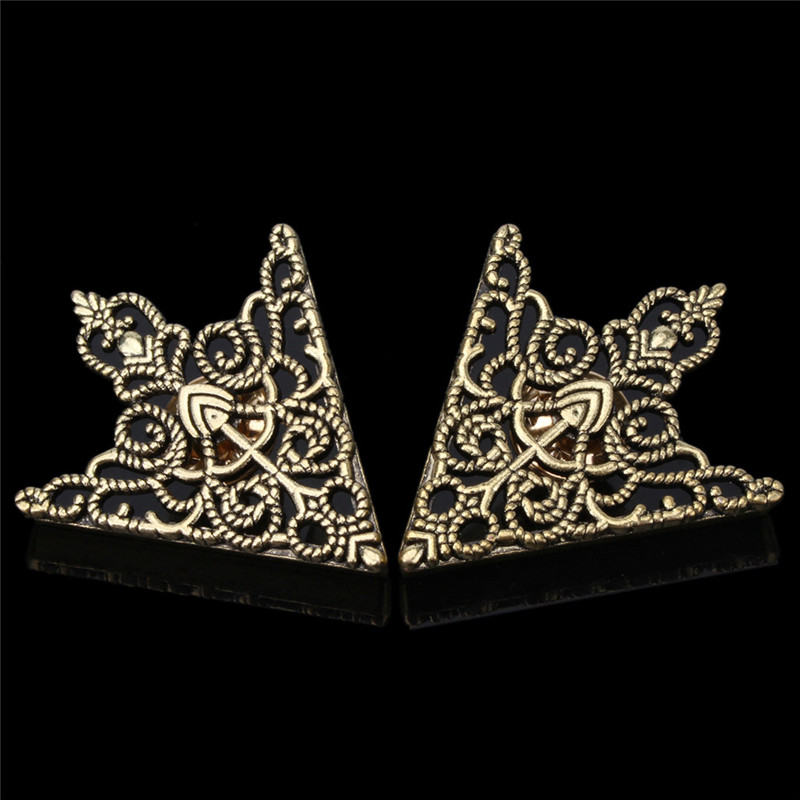 broche para Cuello de camisa Pin esquinero hebillas Vintage Crown Hollow patrón para hombres mujeres esquina Ropa Accesorios