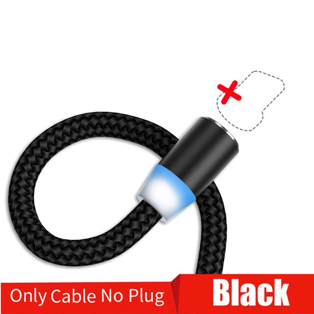 1m magnetisk micro usb-kabel til iphone samsung android mobiltelefon hurtig opladning usb type c kabel magnet oplader ledningsledning: Kabel 1m