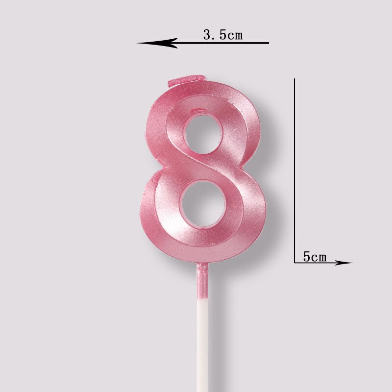 Rose pink Number Candles Party Cake Topper Candle Kids Baby Birthday Anniversary Party Decoration: number 8