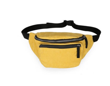 corduroy Waist Bag Zipper Chest Bag Sport Canvas Fanny Pack Girl Waist Belt Bags Phone Waist Pack for women: Color 2