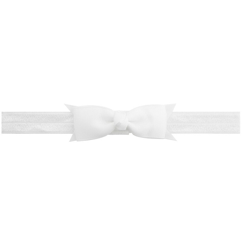 Bandes de tête Turban élastiques solides | Pour filles, joli nœud papillon, ruban -grain, accessoires de cheveux pour enfants, 20 pièces/lot: 18 White