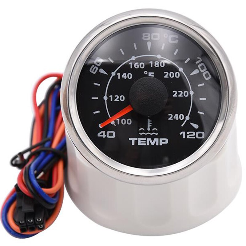 2 ''52 Mm Boot Auto Water Temperatuurmeter 40 ~ 120 Celsius Water Temp Meter Met Achtergrondverlichting Motor Water temperatuurmeter 9 ~ 32V