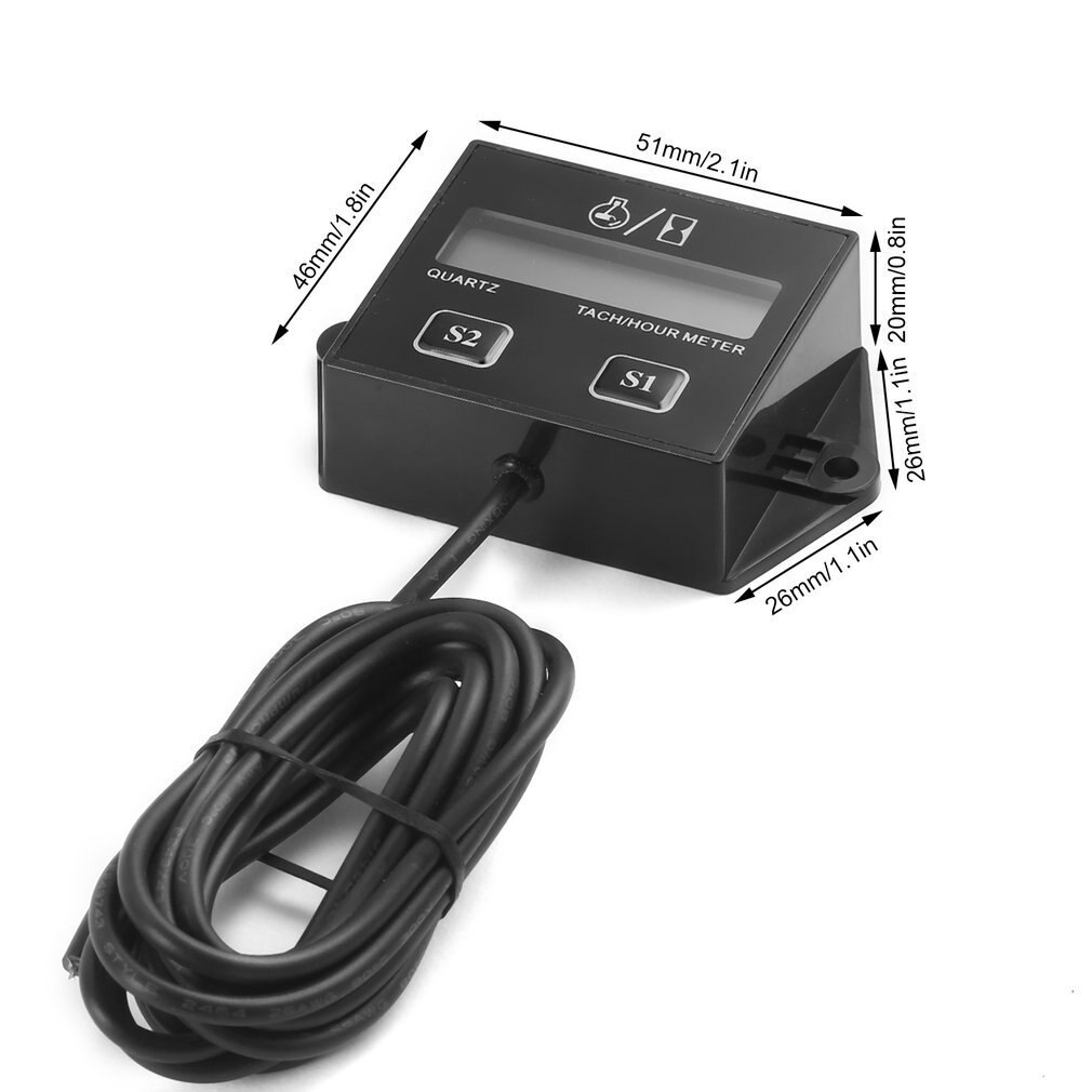 High Performance Car Digital Engine Tach Tachometer Hour Meter