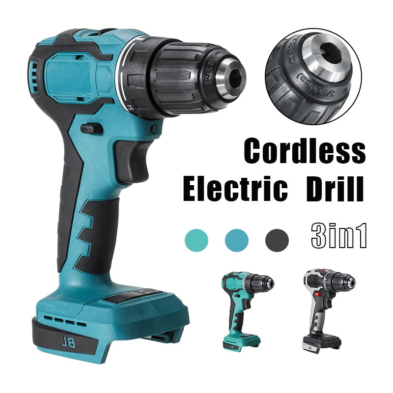 90N.m 1800RPM Electric Cordless Brushless Impact Drill Rechargable DIY Hammer Drill Screwdriver Wrench For Makita 18V Battery