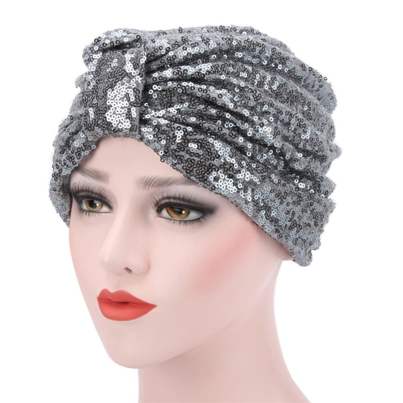 Femmes Turban chapeaux musulman Stretch noir bordeaux marine couleur unie doux Modal indien paillettes casquette pour femmes dentelle