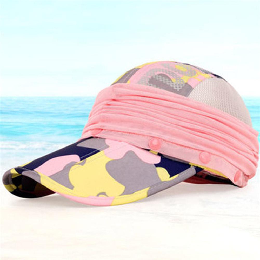GloryStar Flat brim Sun Hat Ladies Sunscreen Outdoor Folding Baseball Cap Summer Mesh Quick-Drying Cycling Cap 56-59cm: Camouflage