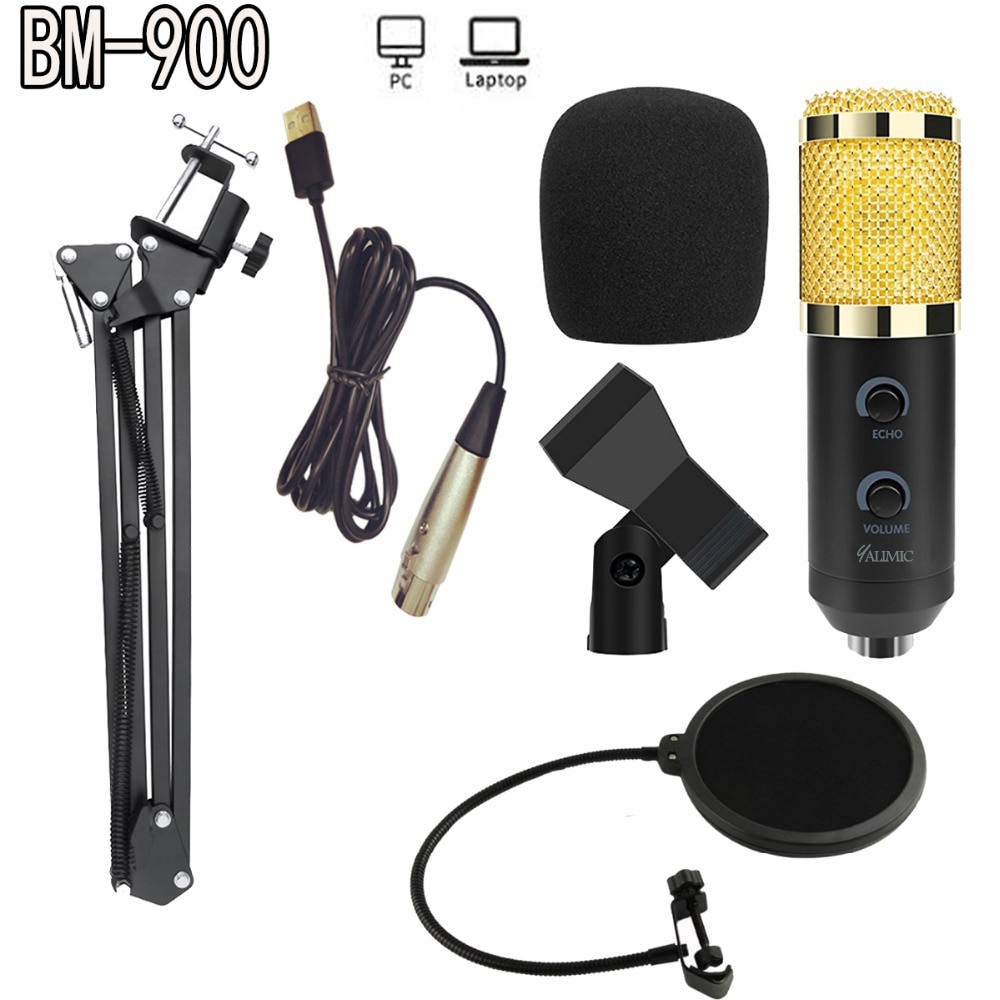 BM-900 Podcast Opname Microfoon Met Standaard Professionele Condensator Studio Omroep Microfoon