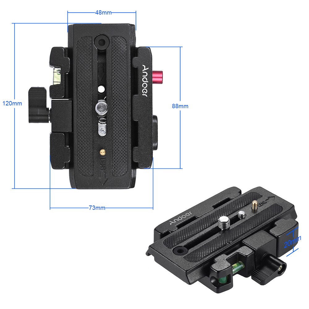 Andoer – trépied de caméra vidéo, adaptateur de pince à dégagement rapide avec plaque à dégagement rapide pour tête Manfrotto 501 500AH 701HDV 503HDV Q5