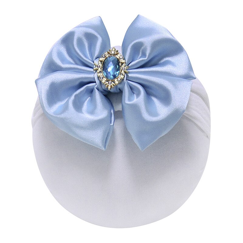 Baby Hoofdband Bow Haarbanden Voor Meisje Corduroy Head Band Baby Peuter Effen Hoofdbanden Hair Band Bow Hoofddeksels Accessoires: Sky Blue