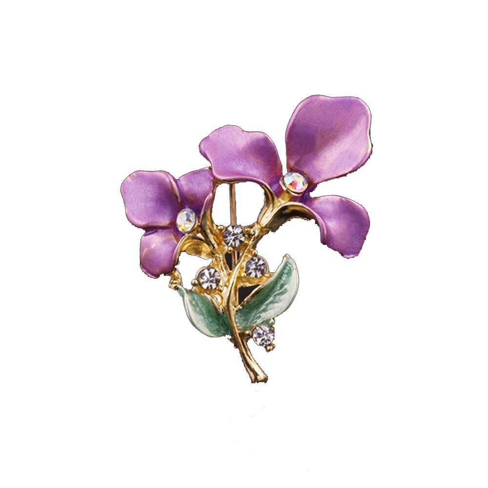 1Pcs Zonnebloem Emaille Broche Delicate Geel Paars Elegante Vrouwen Meisjes Strass Revers Pin Kleding Accessoires Sieraden: 23