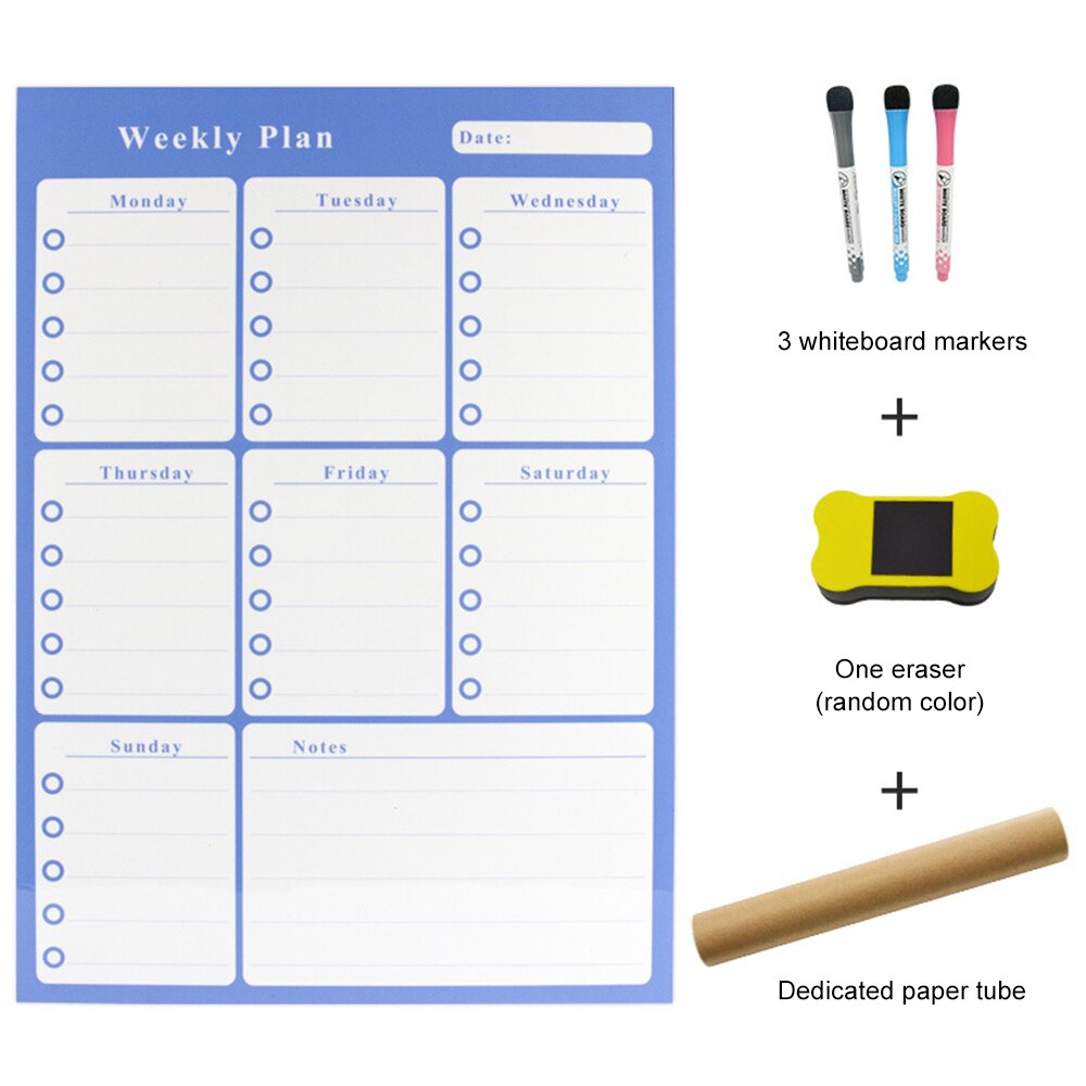 A3 Magnetische Wekelijkse & Maandelijkse Planner Whiteboard Magneet Flexibele Dagelijks Bericht Tekening Koelkast Bulletin White Board: 6
