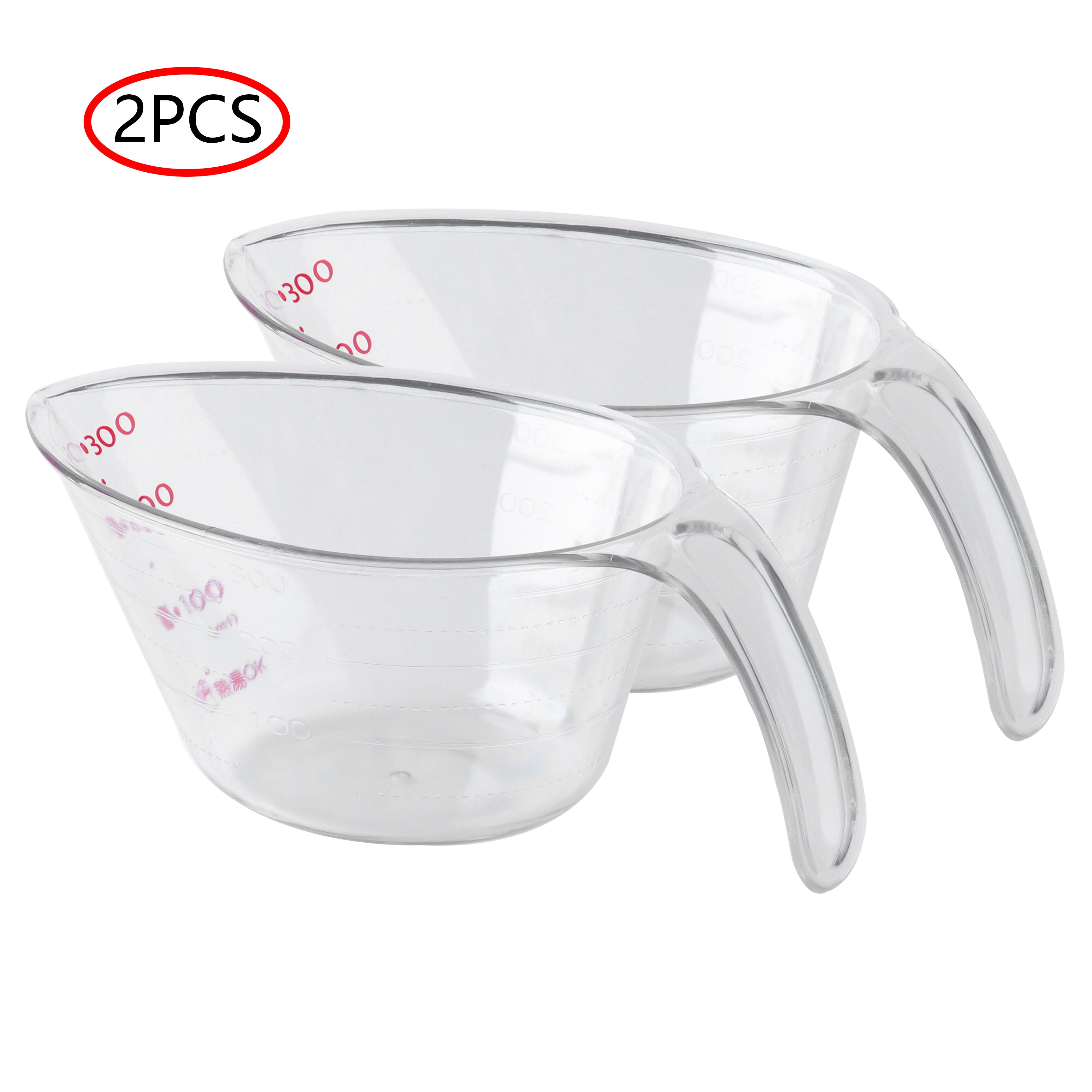 2Pcs Pancake Batter Pitchers Long Spout Funnel Pitcher Jugs Clear Resin Measuring Cups Graduated Containers for Soap Cake Making: Default Title