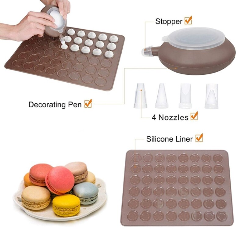 Plaque de cuisson ronde en silicone pour Macaron, 48 ou 30 trous, tapis de cuisson bricolage-même, Dessert, four, ustensiles de cuisson pour gâteaux