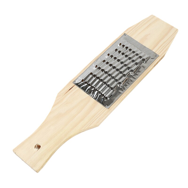 Multifunctionele hout + roestvrij staal kaasrasp fruit dunschiller rasp microplane kruidenrasp fruit groentesnijder: 7 x 8 gaten