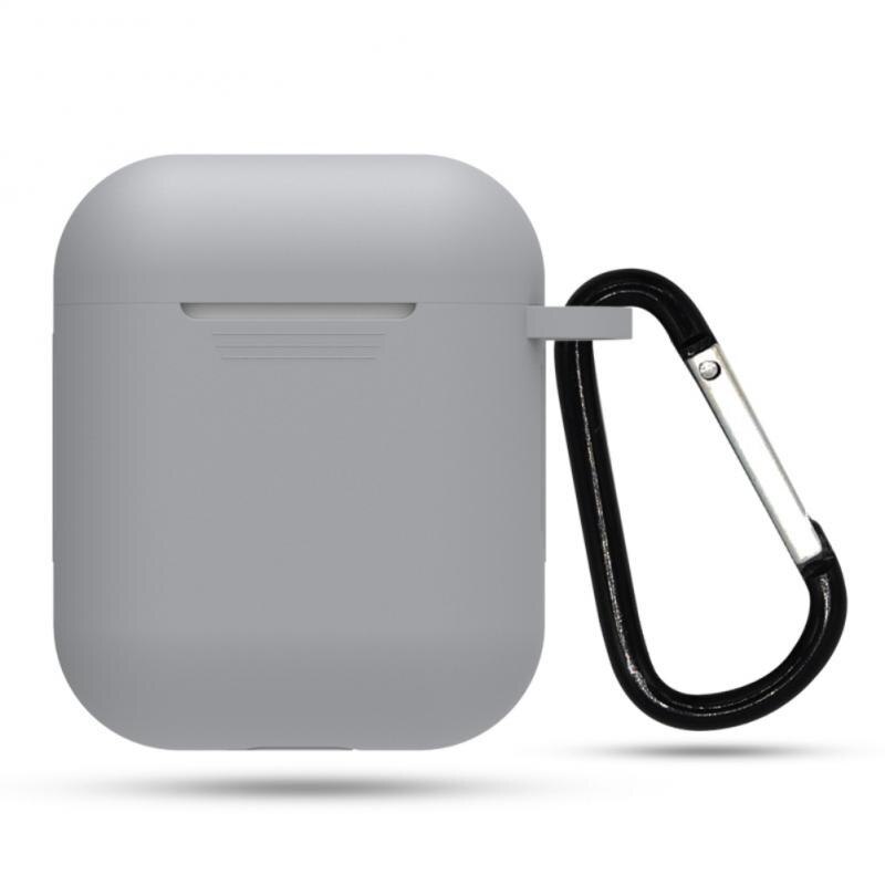 Etui na słuchawki dla Airpods pokrowiec ma zastosowanie do Bluetooth Airpods etui na słuchawki z wisząca klamra: gray