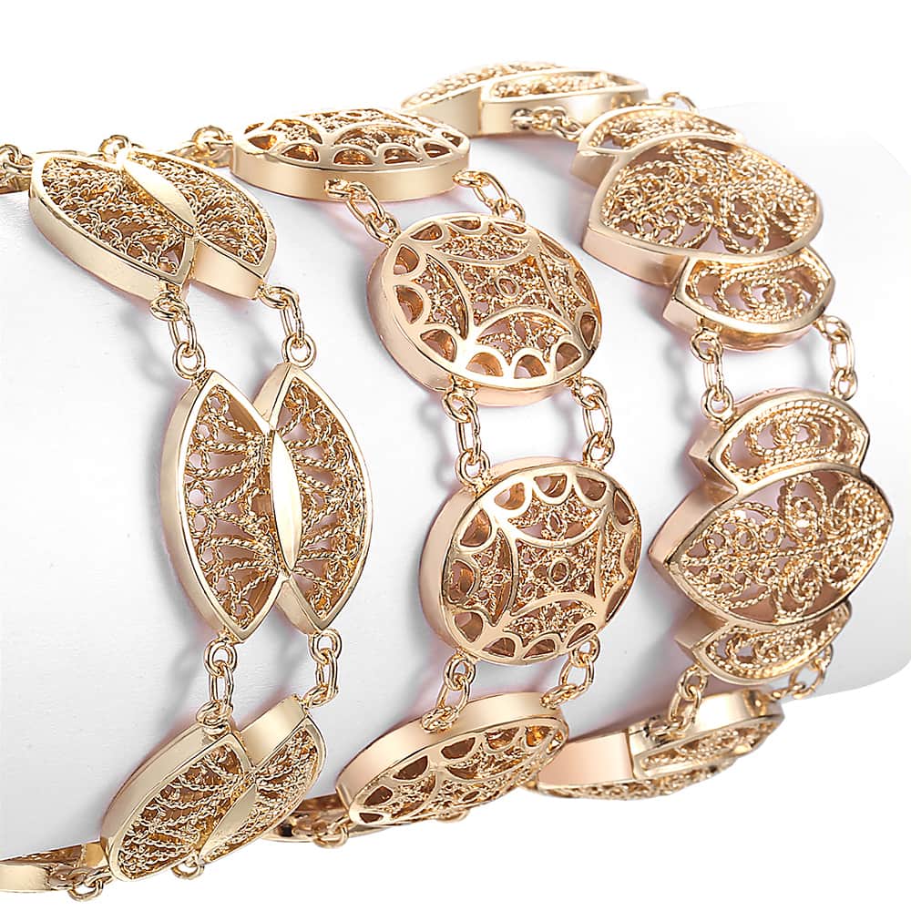 585 Rose Gouden Armband Armband Voor Vrouwen Uitsnede Gesneden Bloemen Wijnstok Ovale Polsband Sieraden Vriendschap CB19