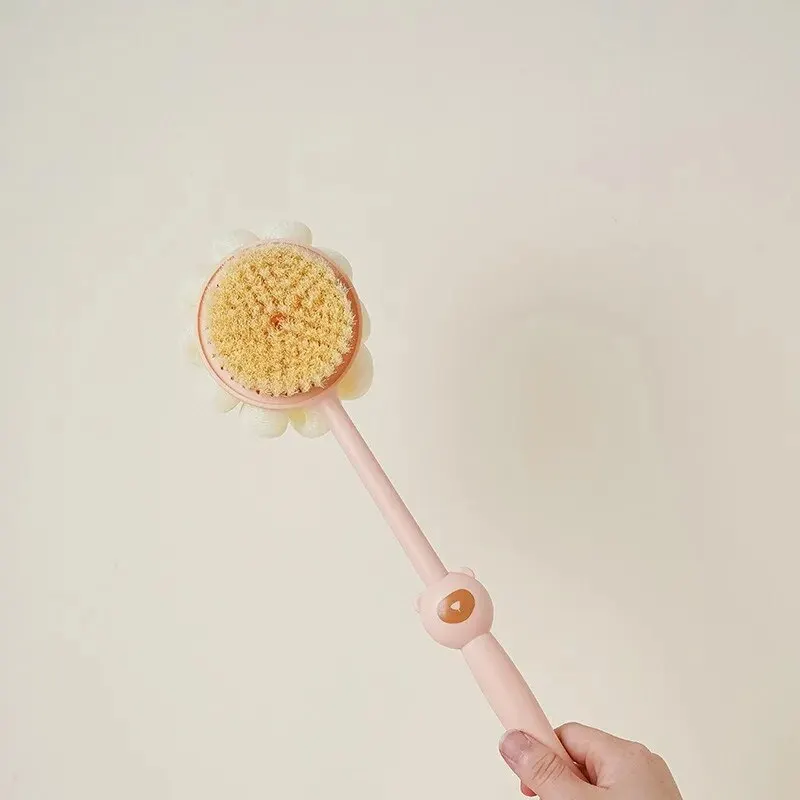 Zweiseitige Dusch-Körperbürste, Silikon, langer Griff, Badezimmer-Waschbürste, Bademassage, Rücken, Körper, Peeling-Bürste, Badezubehör