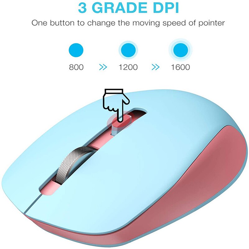 SeenDa USB Wireless Mouse for Computer Silent Click Mouse Noiseless Adjustable DPI Mause for Laptop Accessories