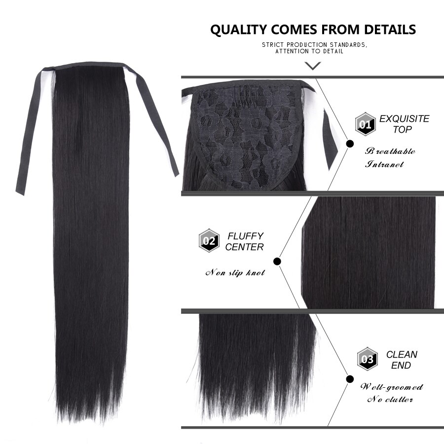 LUPU-coleta de pelo superlarga y recta de 85CM, postizo con cordón, Clip sintético, extensiones de cabello de fibra de alta temperatura