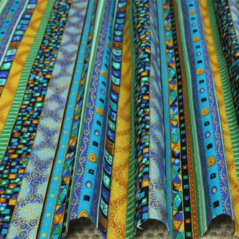 Pretty Stripe African Print Cotton Linen Fabric 50x140cm Dressmaking Linen Material Upholstery Crafts Tissue Home Decoration