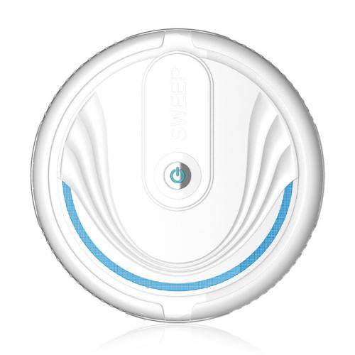 Household Mute Automatic Smart Clean Robot Vacuum Cleaner Floor Sweeping Efficient Portable Dust Remover The bottom is a: White  Battery