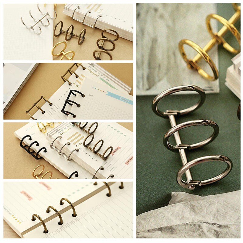 Clip de carpeta de Metal en espiral A5 A6, pinza para carpeta de archivos de acero inoxidable, Clip de carpeta de anillas, Clip de hierro
