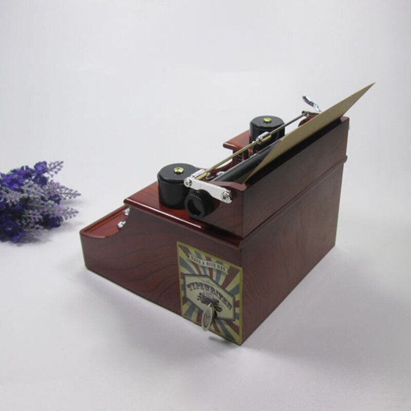 Vintage Schreibmaschine Musik Box Antike Musical Boxen Mechanische Geburtstag Hochzeit Spielzeug Tisch Dekor