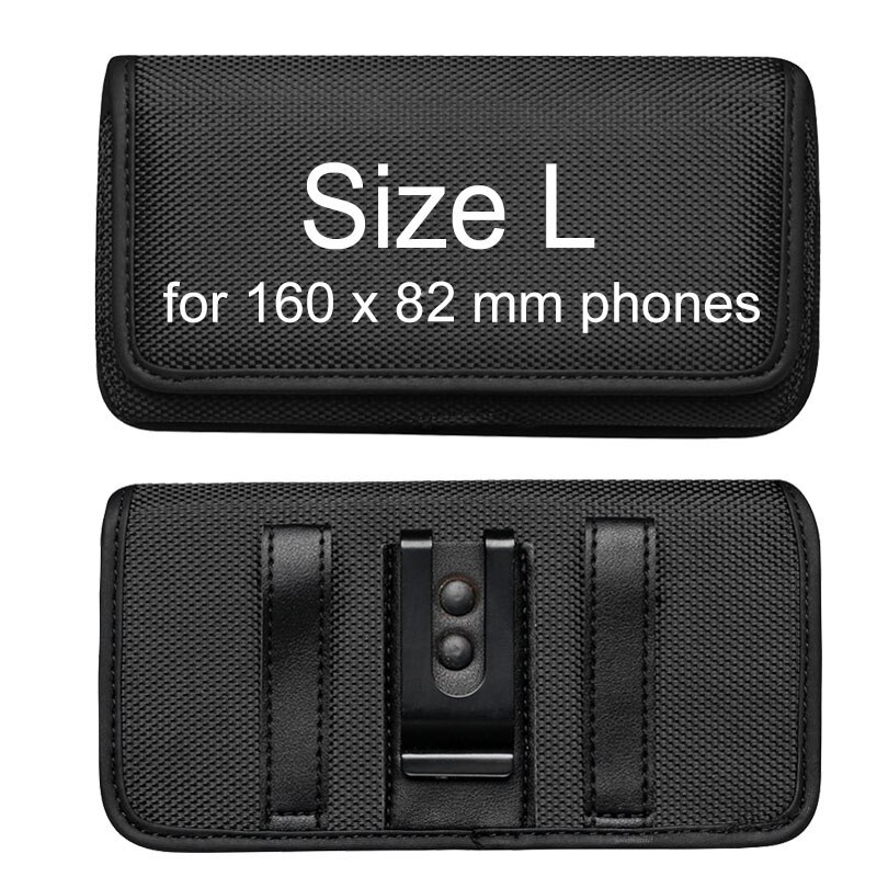 Funda del teléfono de cintura para hombre Cubot P40 Note 20 ), funda de Clip para cinturón, bolsa Horizontal Vertical, funda abatible de nailon para CAT S48C: Horizontal Size L