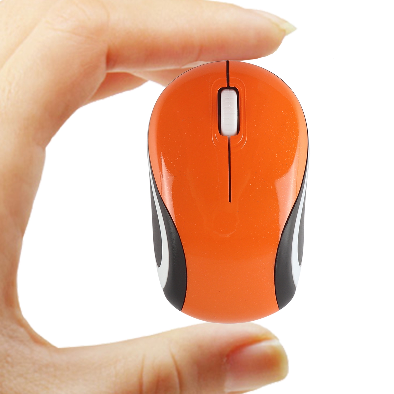 Draadloze Mini Muis Optische Kleine Draagbare Gaming Mause 1600Dpi Ergonomische Usb Muis Kids Pc Gamer Muizen Voor Laptop computer: Oranje