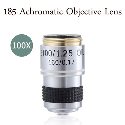 185 Achromatic Pure Copper objective Lens 4X 10X 20X 40X 60X 100X RMS 20.2mm for Biological Microscope Conjugate Distance 185 mm: WHITE