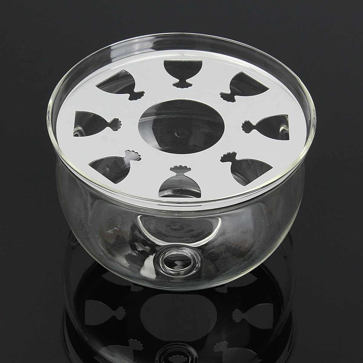 1 pieza transparente portátil tetera titular café agua té titular de la vela de vidrio resistente al calor tetera termo base